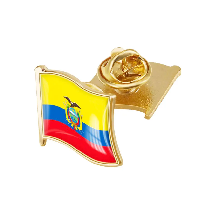 custom national country epoxy ecuador flag lapel pin