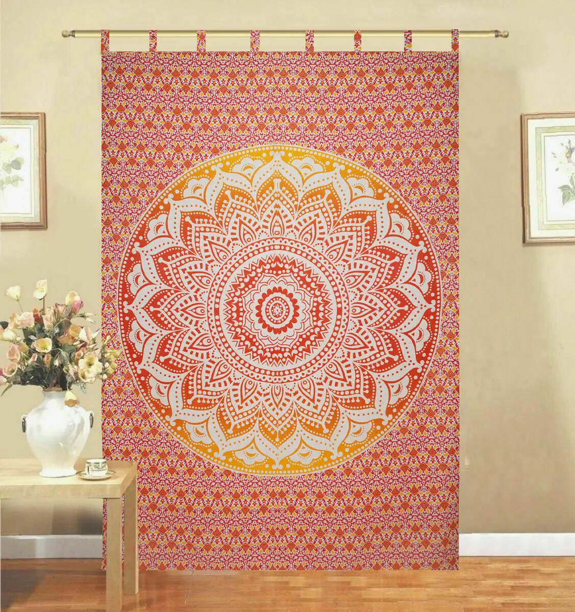 Mandala Dream Catcher Wall Hanging Small Cotton Curtain for Door Window Valance Multiple Colors Hotel Hospital Shade Decoration