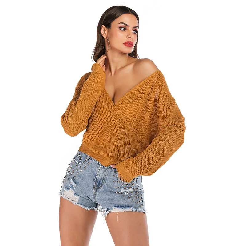 
Sexy Women Backless Manga Larga En Crochet Para Dama Personalizados Sueter 