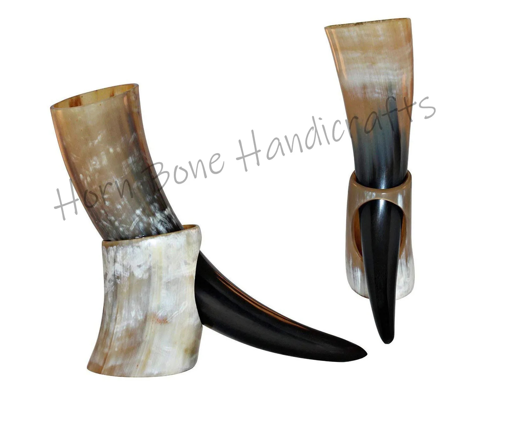 Viking Drinking Horn with Horn Stand Authentic Medieval Inspired Viking Wine Mead 100% Natural Horn No Leakage Beer Tankard/Mug