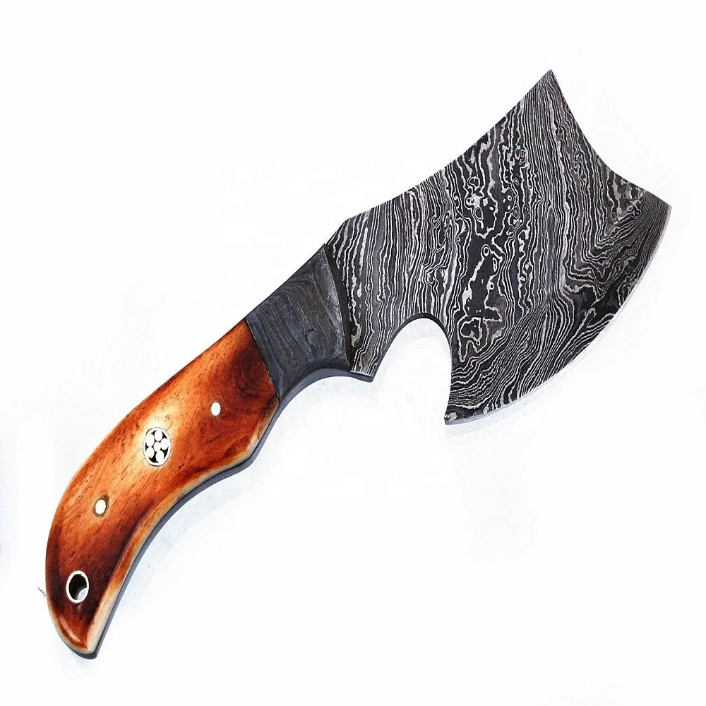
Custom Handmade damascus Steel Viking Style Axe Camping Axe High Quality Tactical Axe Hatches With leather sheath AX-28 