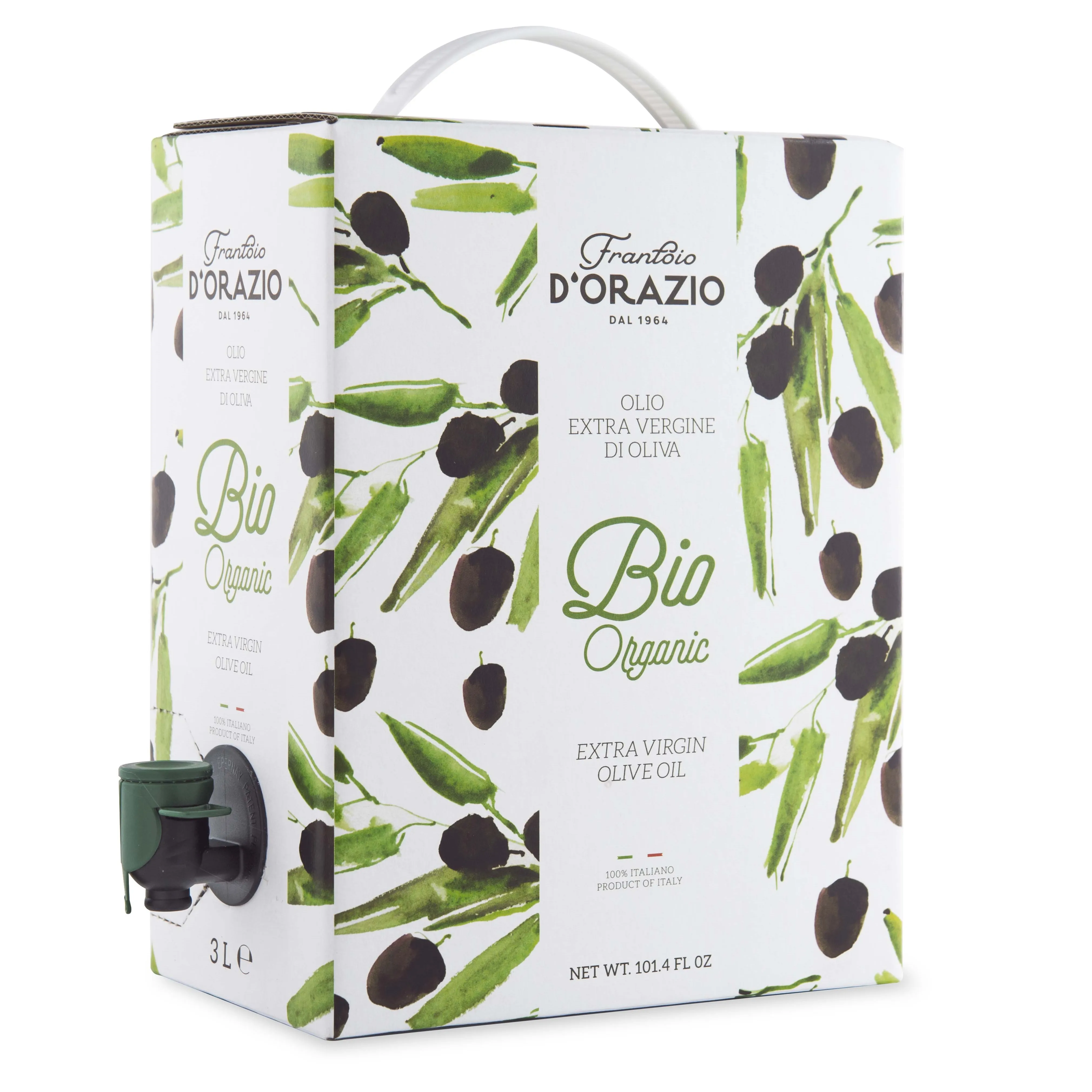 Organic extra virgin olive oil 3 L bag in box Premium from Italy