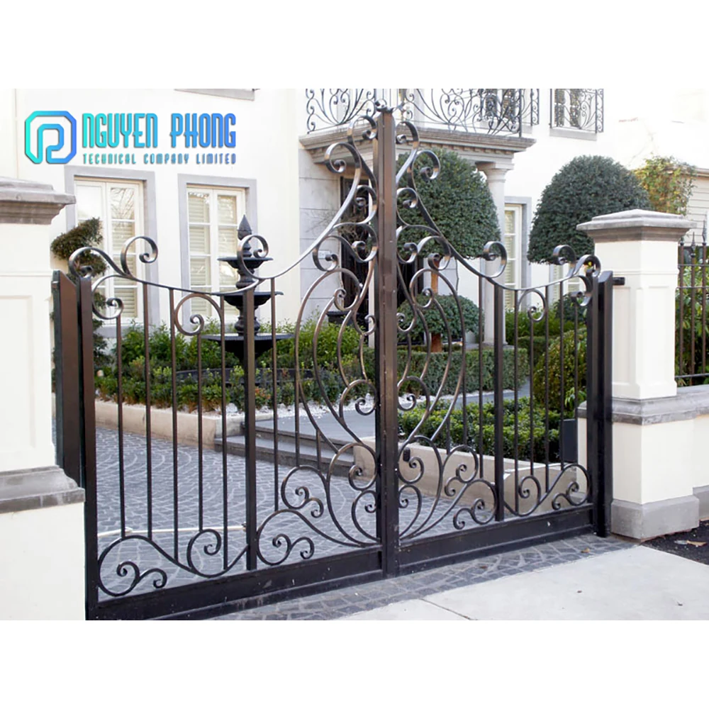 Hot Sale OEM Custom Wrought Iron Main Gate Design