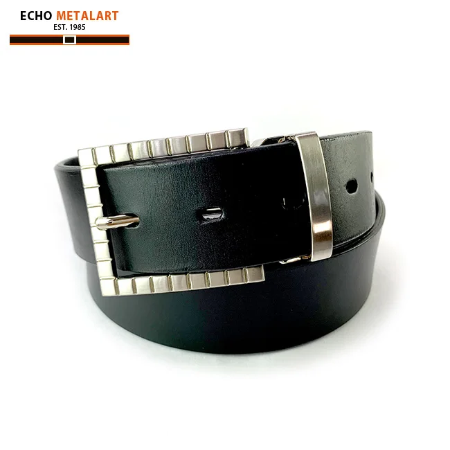 bamboo pattern pin buckle in brush nickel finish belt buckles for men