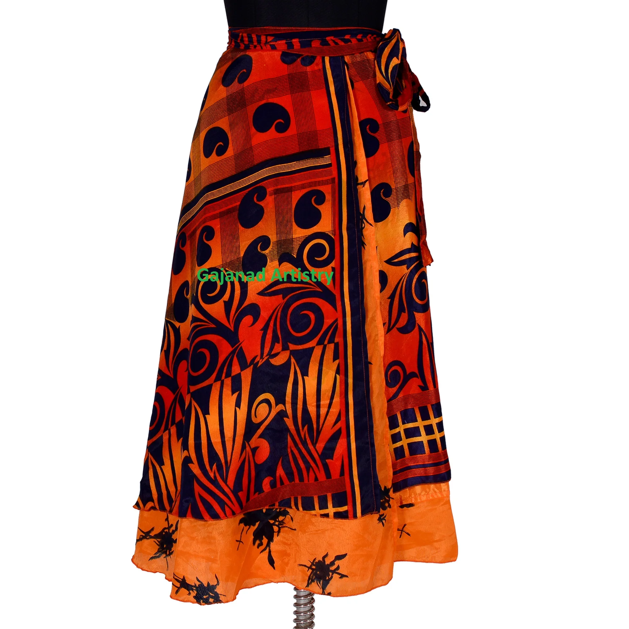 Vintage silk reversible long skirt Vintage  Silk Long  wrap around long  Silk sari long wrap skirt reversible women dress