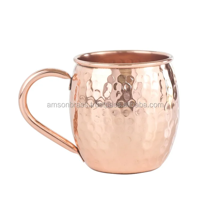 Высококачественная медная помолочная молоточная кружка для москитных мулов питья МЕДНАЯ КРУЖКА Традиционная ручная забитая розовое золото