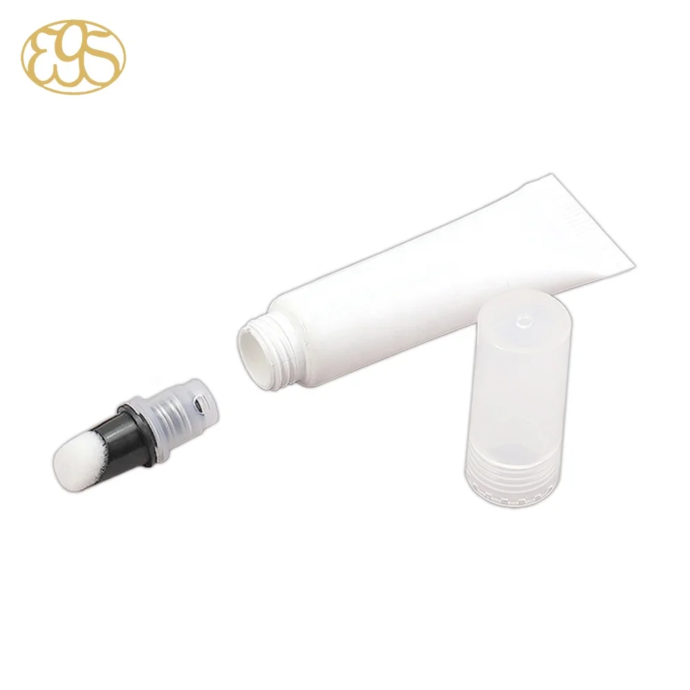 
Lip gloss Aluminium plastic tube with brush soft squeeze 10 ml 