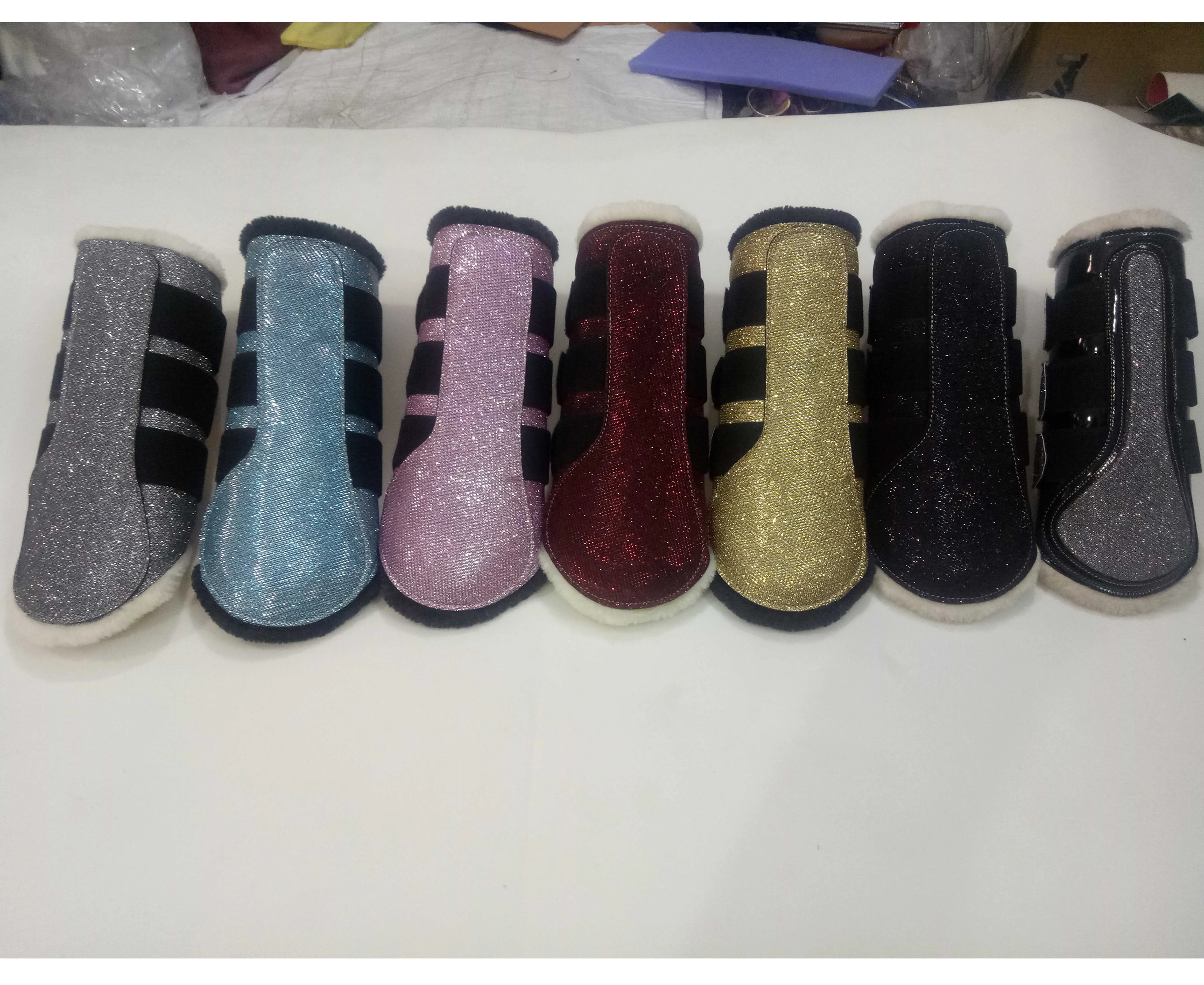 HORSE BOOTS GLITTER TENDON BOOTS PAIR WITH CUSTOMIZATION AVAILABLE MANY COLORS