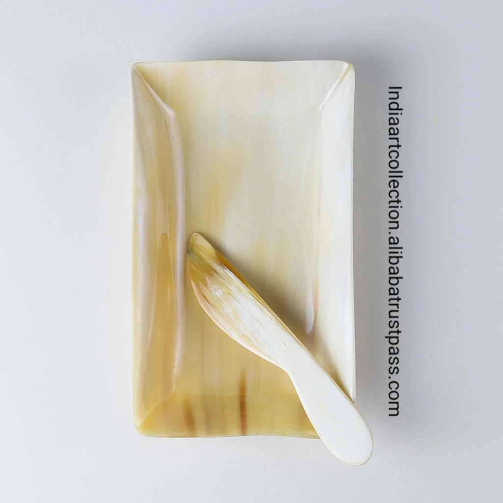 Высококачественный поднос из натурального рога для масла по низкой цене