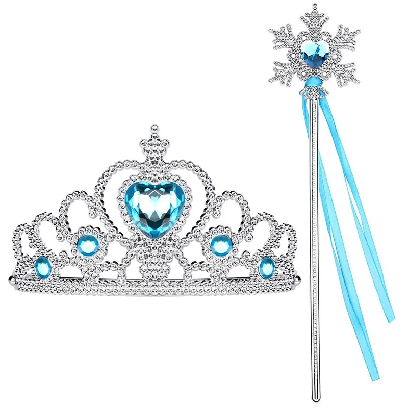Hot Sale Fashion Kids Birthday Diamond Crystal Wand Tiara Set Princess Crown Photograph Prop