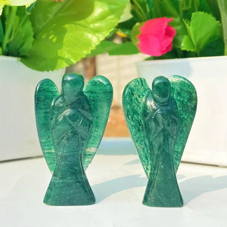 Green Jade Angel | Guardian Angel Green Jade Crystal | Jade Crystal Angel for Sale