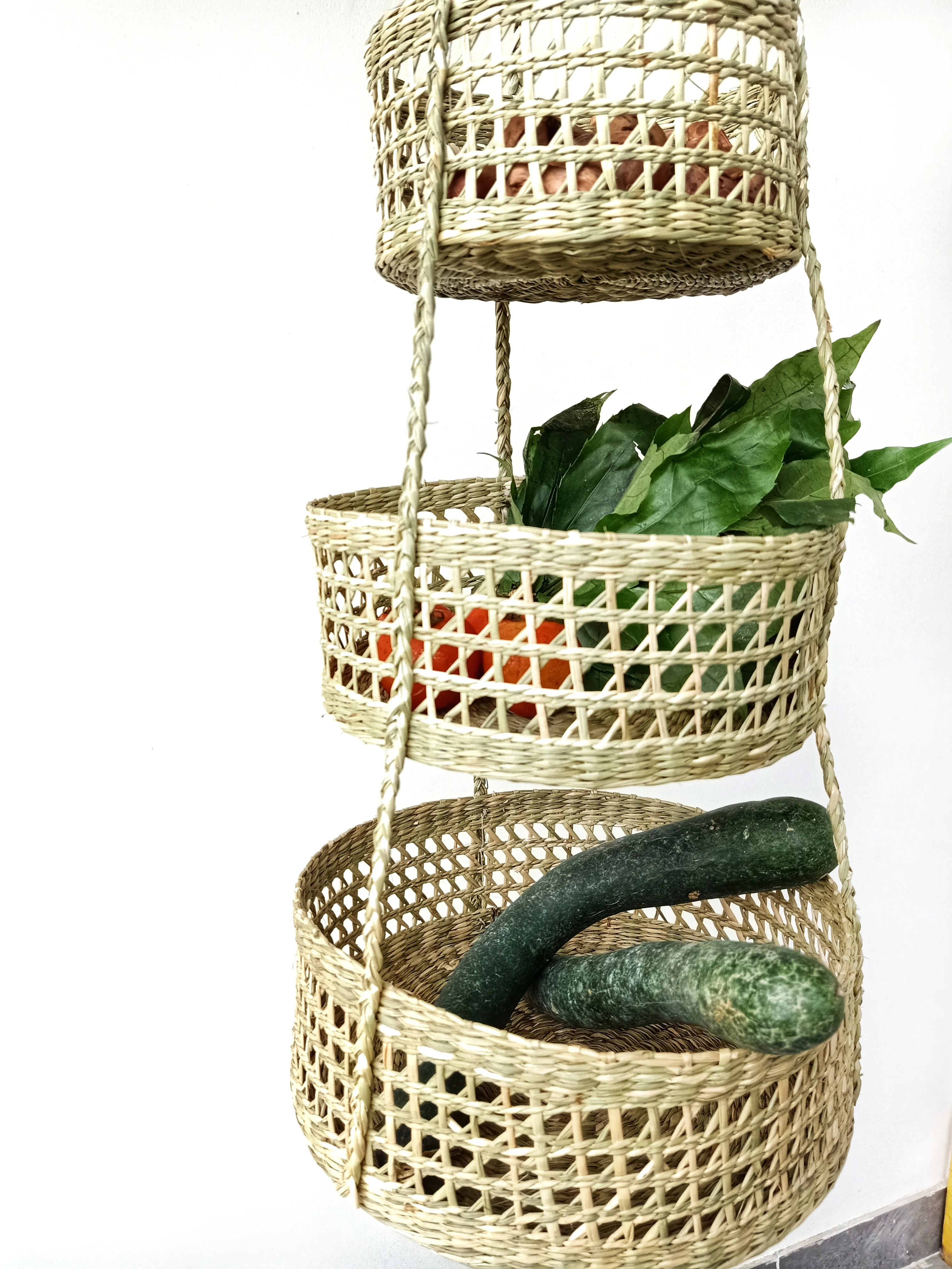  Современная трехслойная корзина для хранения морских водорослей украшения ручная работа во Вьетнаме