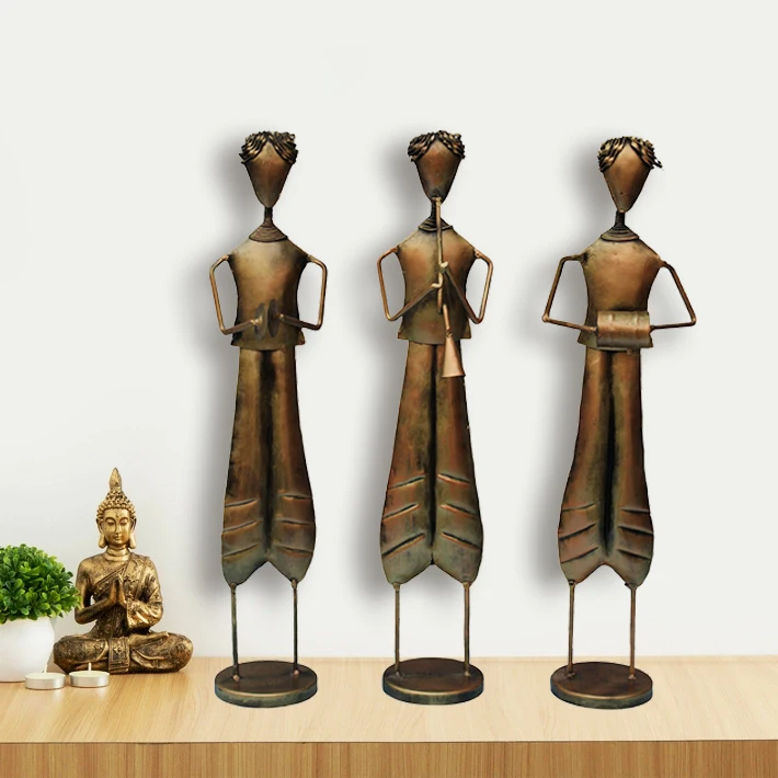 
3 muscian doll Set Newest Amazon Hot Selling Custom Decorative Metal Luxury Party Office Home Table decoration 
