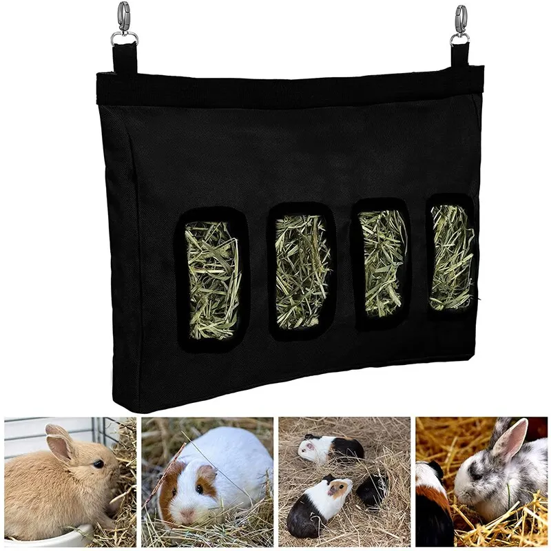 Rabbit Hay Feeder Bag, Guinea Pig Hay Feeder Storage, Hanging Feeding Hay for Small Animals Larege Size 600D Oxford Cloth Fabric