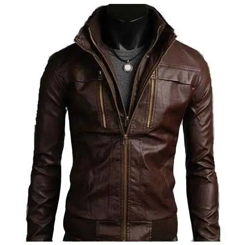 Новинка весна-осень 2021 куртки мужская одежда новая версия облегающая куртка из искусственной кожи с воротником-стойкой для мужчин