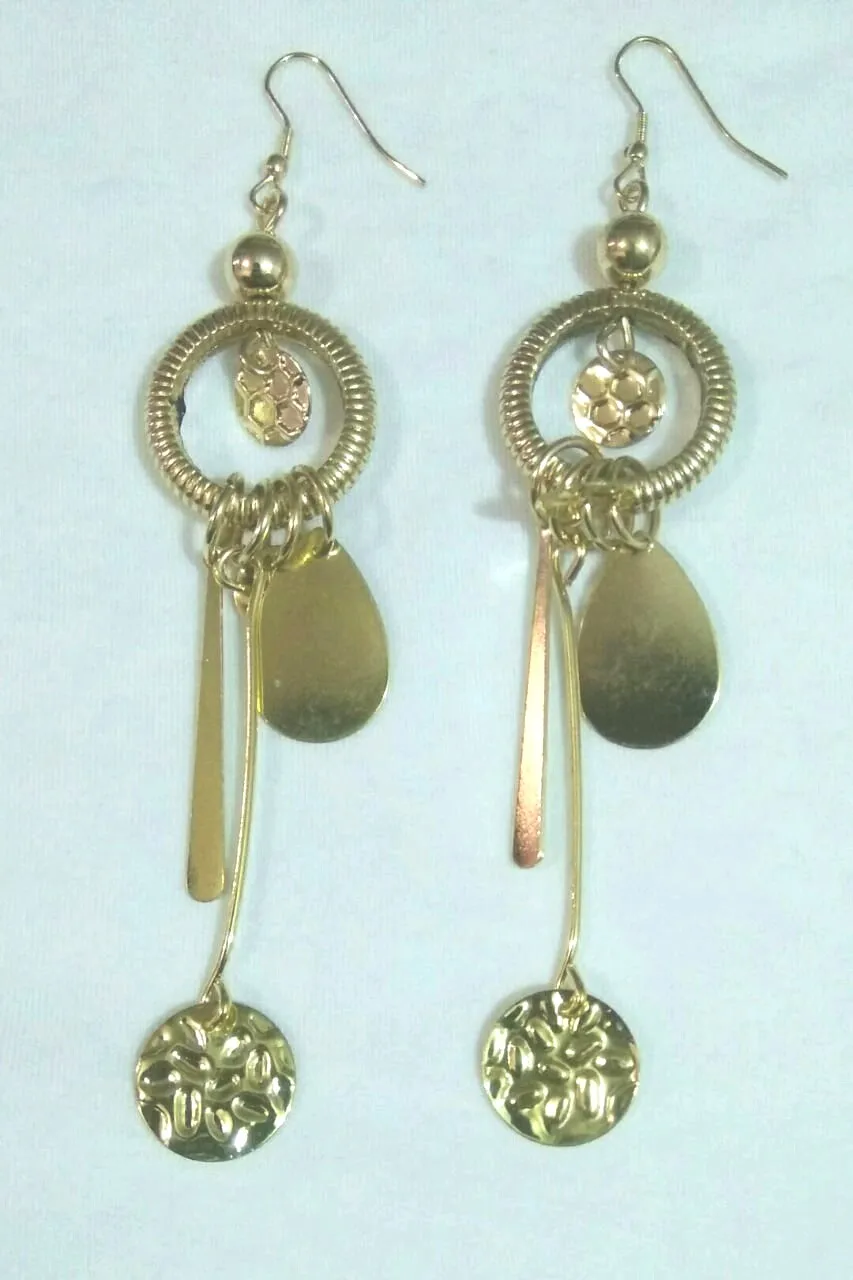 Raw brass fringe earrings metal tassel earrings solid brass gold fringe tassel statement earrings