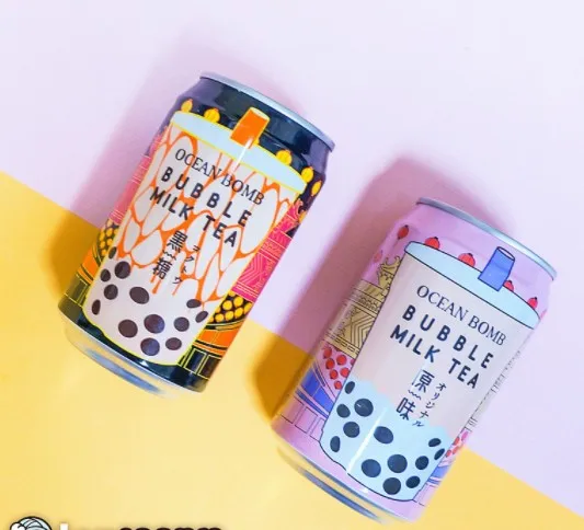 
Made in Taiwan high quality Ocean Bomb Original Bubble Milk Tea Drink can drink easy to take soft drink Black Sugar 