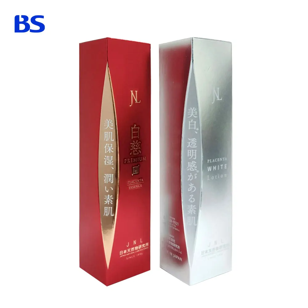 Custom Matte Satin finish Silver Red Paper Packaging boxes for Essential oil
