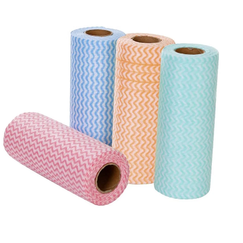 
High Quality Logo custom non woven dish rag absorbent kitchen towel choth roll with wholesale price 