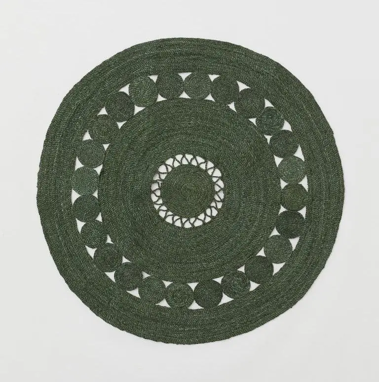 Vintage Round Jute Rug and Carpet Handmade Area Rug Boho Braided Floor Soft Quality Hand-Woven For Your Lovely Home Door Mat