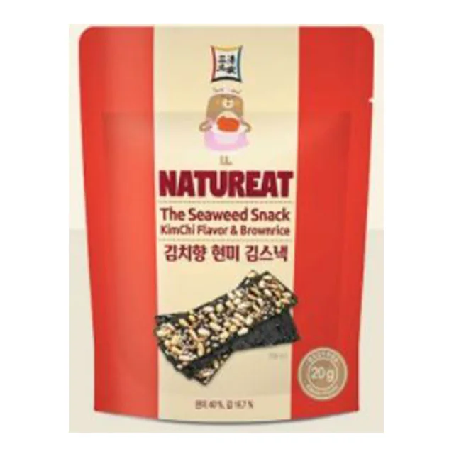 The Seaweed Snack Kimchi Flavor with Brown Rice Snack Made in Korea