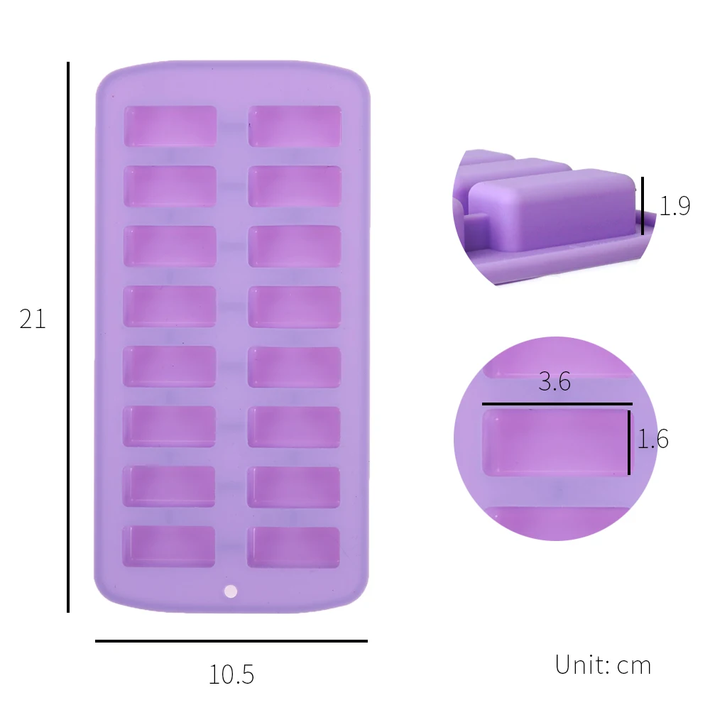 [Holar] Taiwan Made 16-Cavity Small Rectangle Silicone Molds for Chocolate Candy Bar