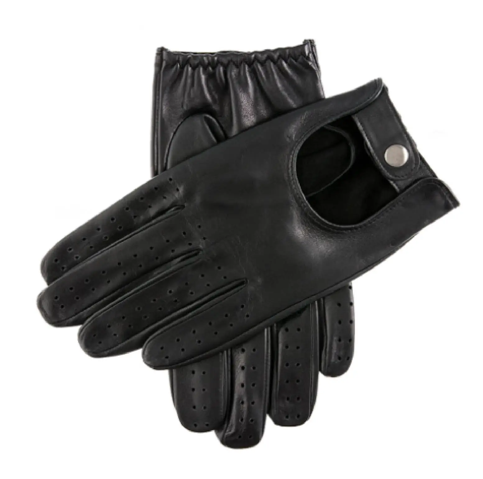 Мужские кожаные перчатки для вождения с половинной сеткой работают сенсорным экраном во время ношения идеально подходят теплой погоды
