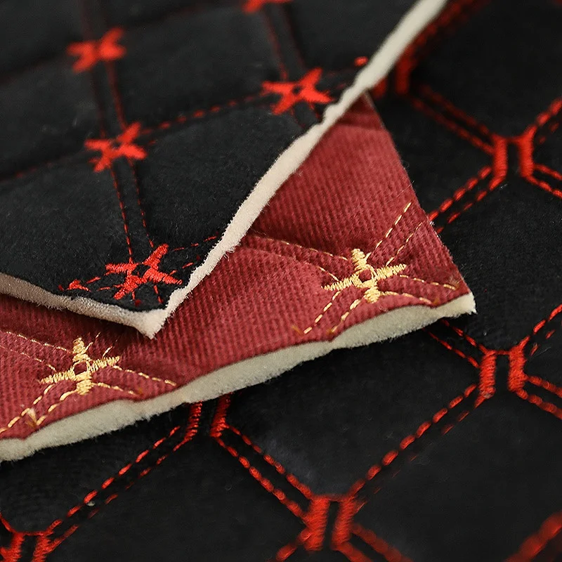 Embroidery polyester fabric with foam and nonwoven backing  for beds upholstery