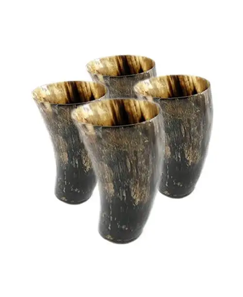 Finish Ox Horn Viking Drinking Horn Glass Ale Beer Wine Goblet Tankard Capacity Natural : Perfect Gift for Groomsman India 8.4oz