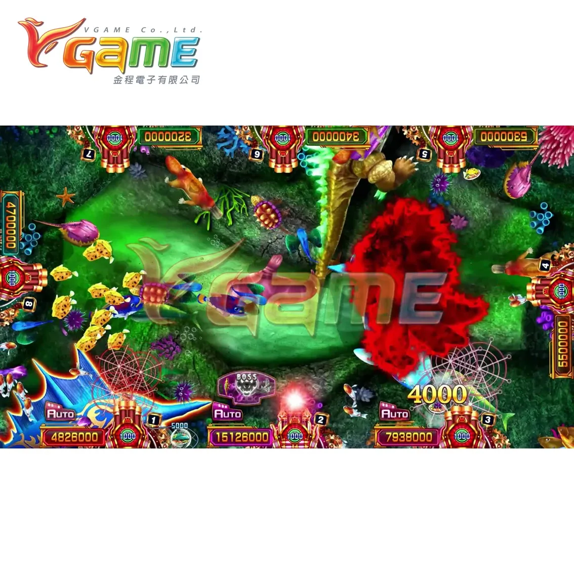 VGAME, 10 игроков, видео, аркадная рыбалка, наборы программного обеспечения, игра в рыбу