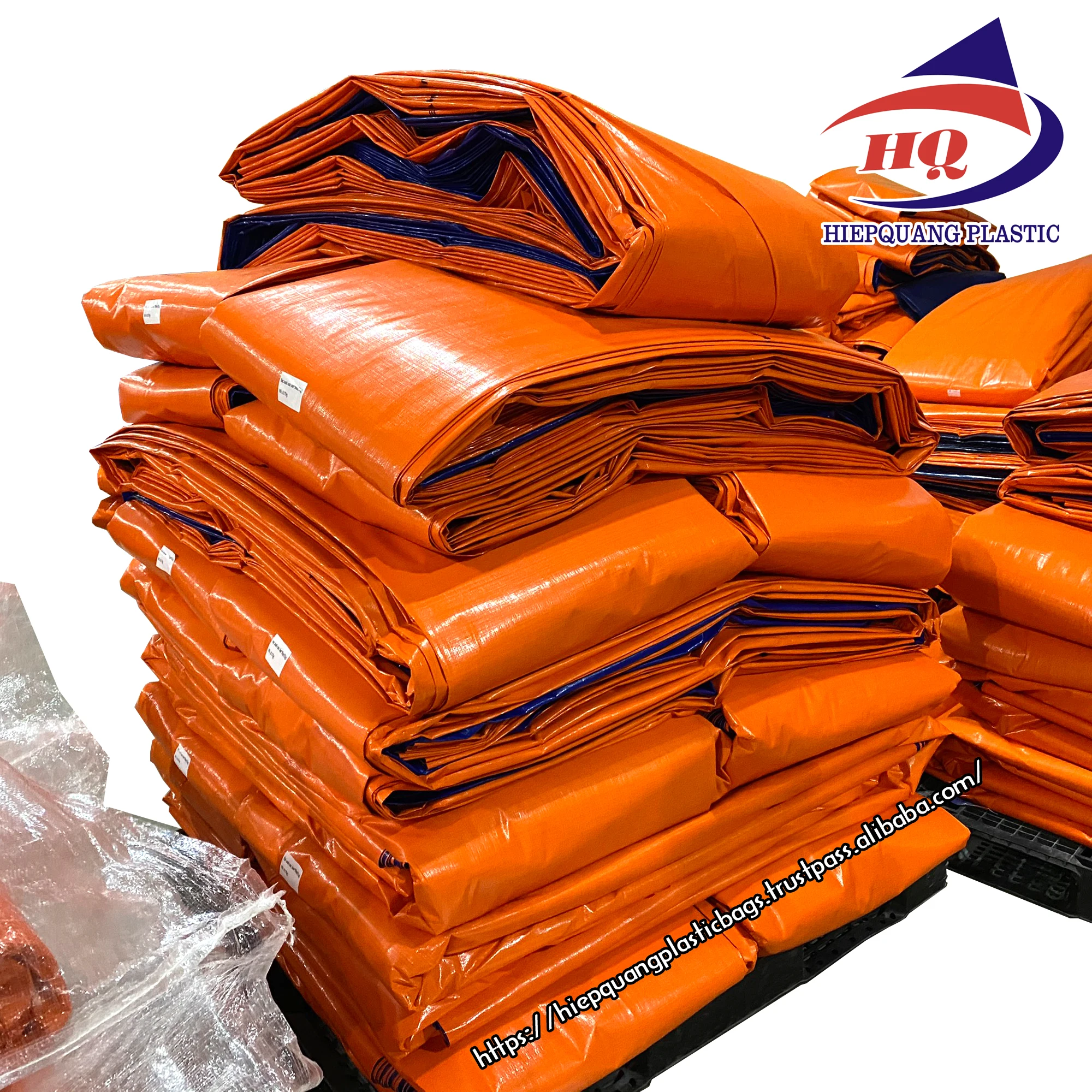 PVC Tarpaulin 200GSM Heavy Duty Dark Blue/Orange Yellow High Quality Premium Polytarp