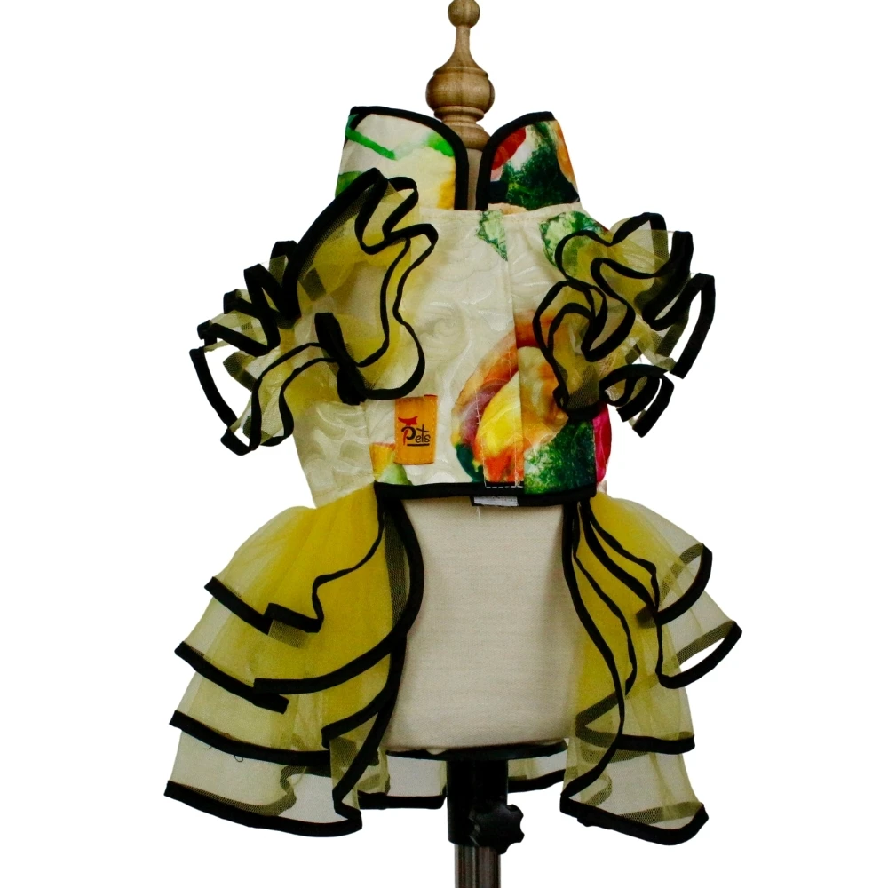 Factory Price New Fashion Spring Summer Luxury Four-Layer Pleated Dog Dress Pet Clothes