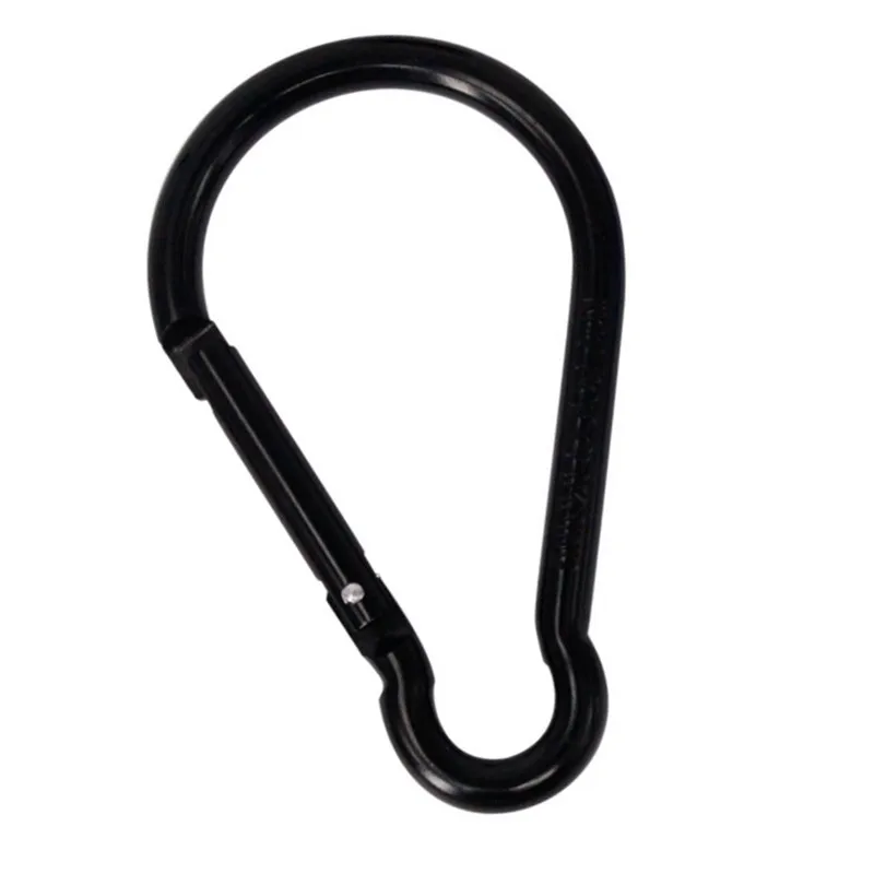 HXY 102.5*61.8*7.48MM Promotion Cheap One Pin Shaped Carabiner, Light Bulb Black Carabiner Keychain For Holding, Fish, Camping