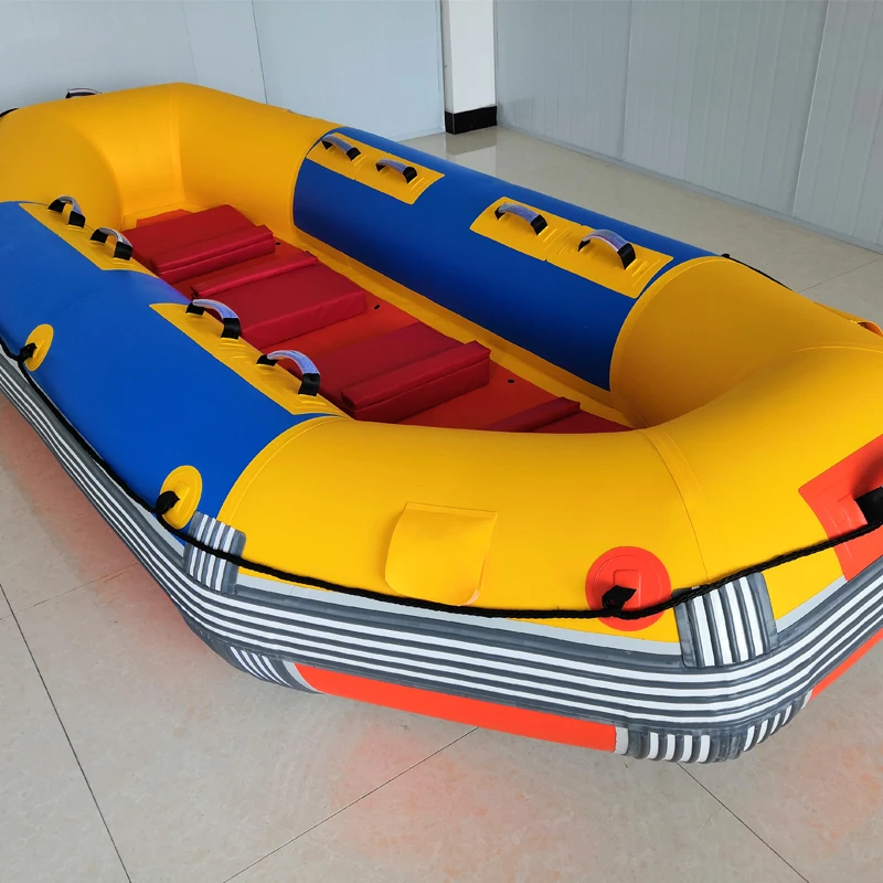 Heavy duty double floor river boat white water rafting 8 persons inflatable raft drifting boat