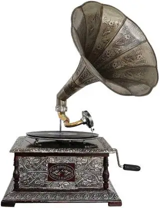 Top quality Silver  Brass Gramophone Player  give retro effect to your home