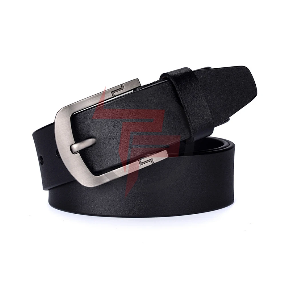 Wholesale Brown Color Cow Leather Belt Men Genuine Leather Belt Metal Pin Belt Buckle