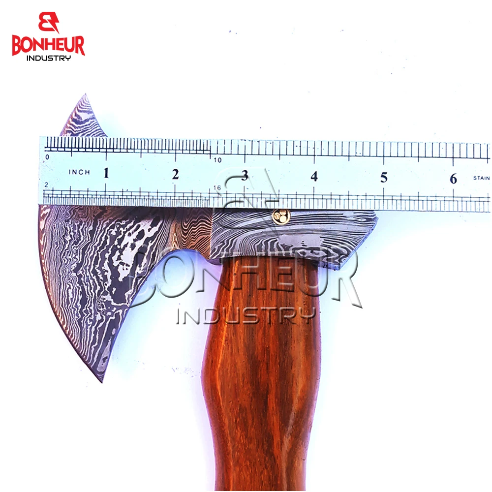 Топор «викингов» из дамасской стали ручка розового дерева