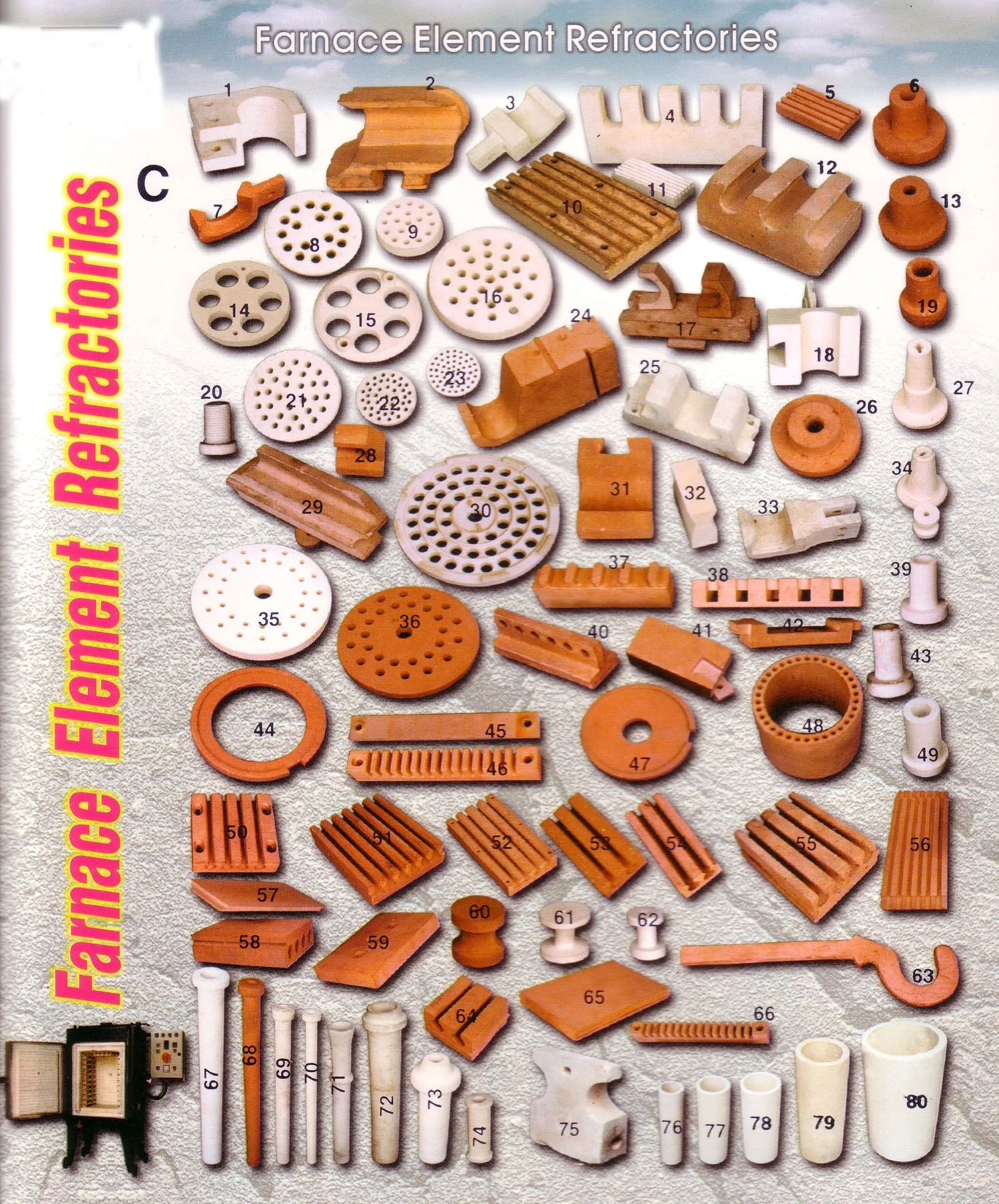 Porcelain ceramic Refractory electric and heating Insulators customized made in different sizes