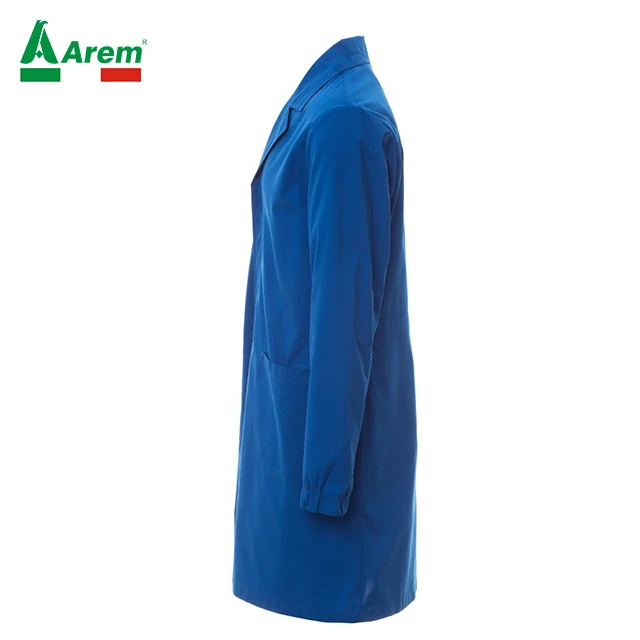 For B2B Work coat color royal blue with custom logo shipping worldwide sample superior quality uniform researcher work company