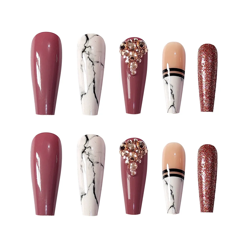 Best price coffin reusable nail tips private label press on nails