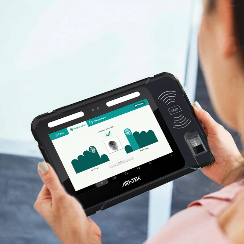 Best Police ID check Fingerprint Tablet 7 inches Aratek Android 8.1 WIFI Quad Core SIM Phone NFC Card Reader