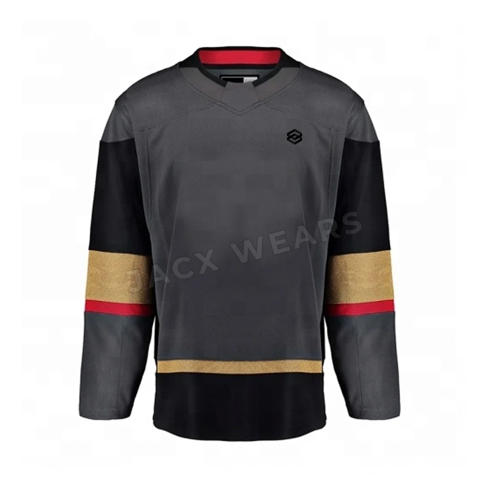 Adult Sublimation Custom V Neck& Long Sleeve Ice Hockey Jersey Hockey Shirts