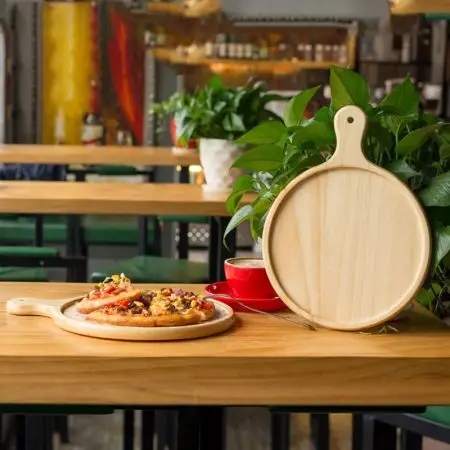 Traditional Luxury Natural Wooden Pizza Peel Set For Home Made Pizza Bread Baking Size 12 Inch Pizza Premium Quality