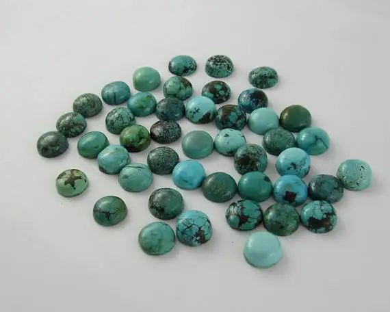 Природный Тибетский бирюзовый круглый кабошон 11x11 мм свободный камень дерево заводская цена браслеты