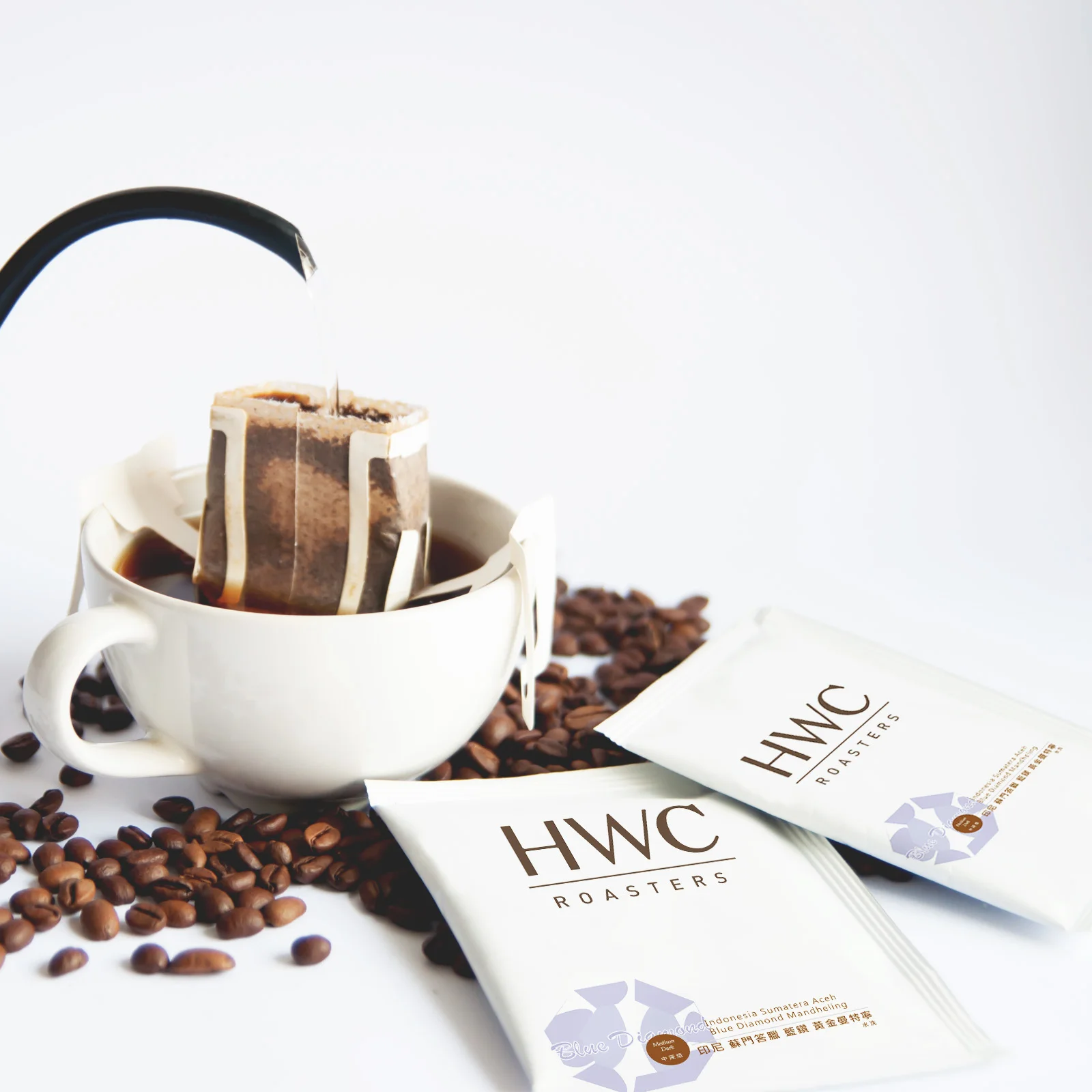 Hot Sell 600 PCS Indonesia Sumatera Aceh Blue Diamond Hanging Ear Drip Coffee Ground Coffee Brand