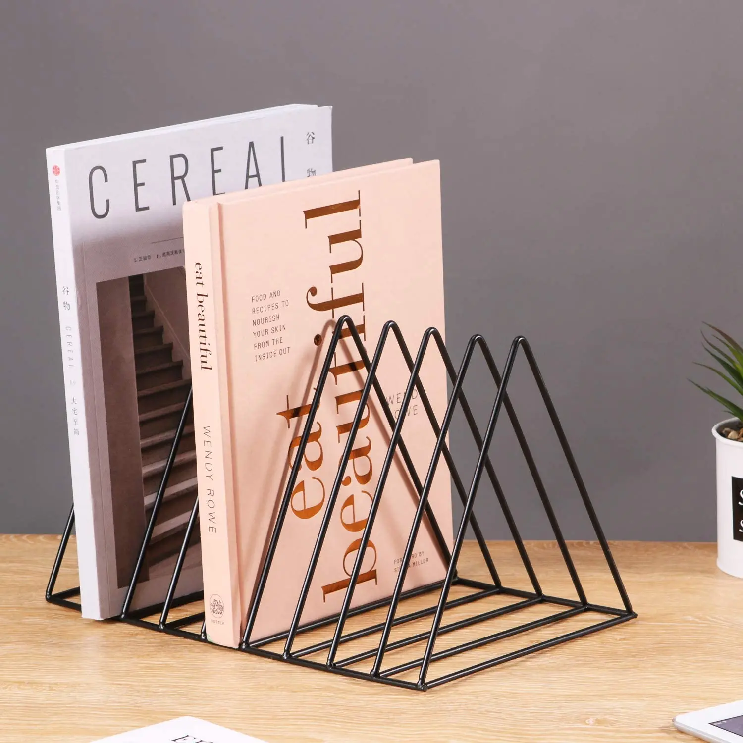 Triangle File Holder, Modern Desk Organizer, 2 Pcs Magazine File Holder