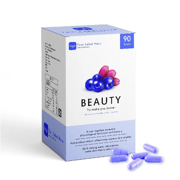 Blueberry Extract with Collagen Capsule customized label improve skin  with glutathione collagen Hyaluronic acid