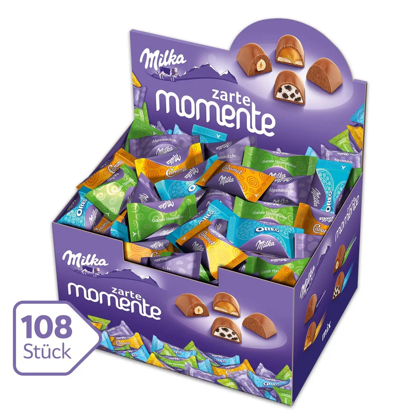 Milka Tender Moments Mix - 1 x 1 kg chocolate pralines / mixture with caramel, whole hazelnut, OREO and alpine milk
