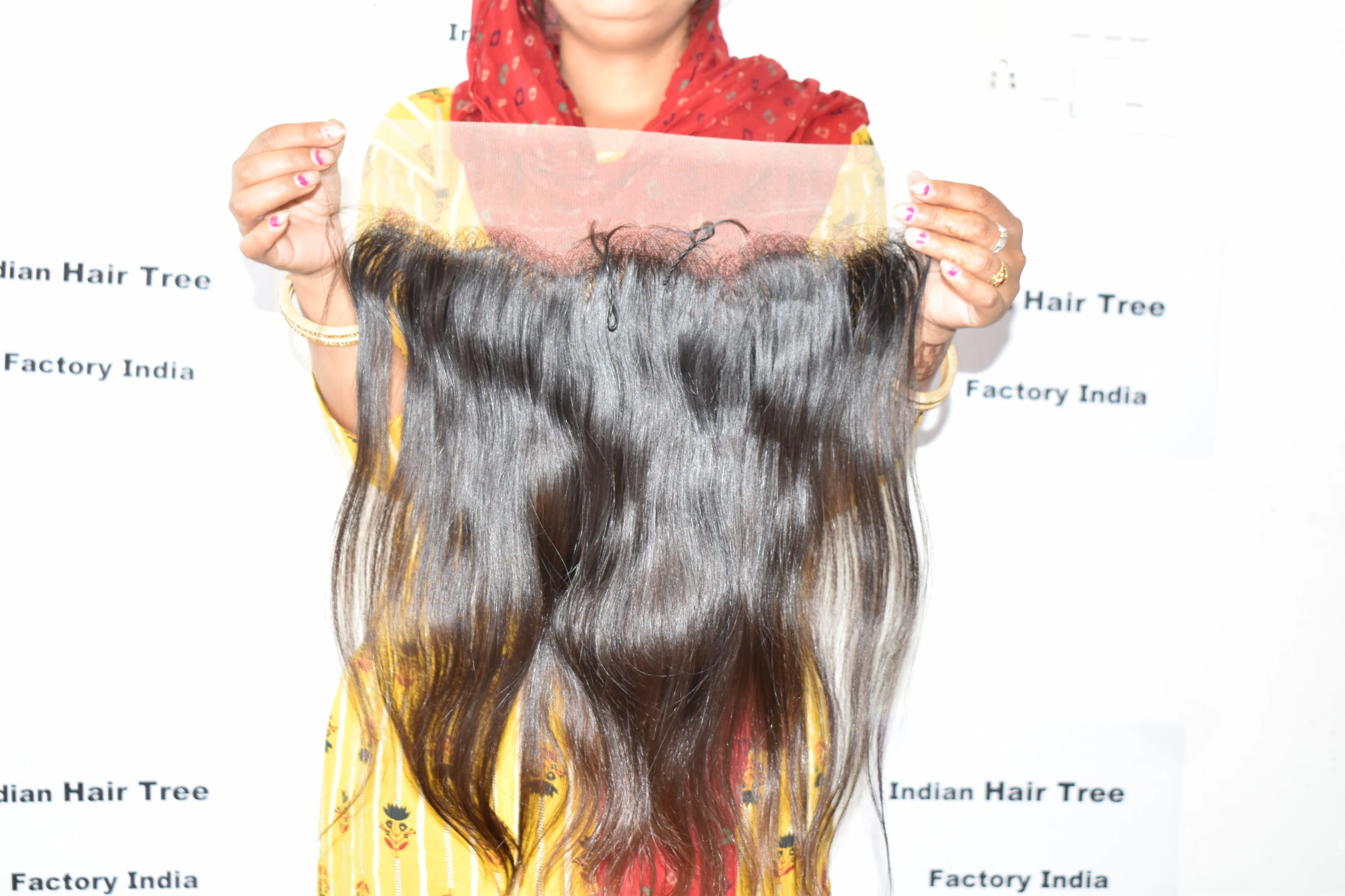 Raw Virgin Indian Temple Natural Silky Straight 13*4 Lace Frontal Wholesale Factory Price Human Hair