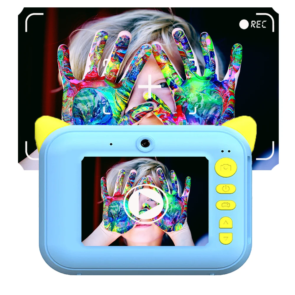 Dropshipping mini camera children  Instant print camera 1080p photo paper toys